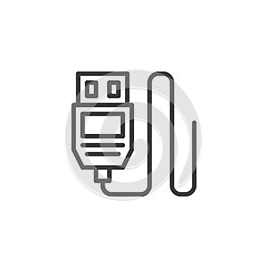 USB cable line icon