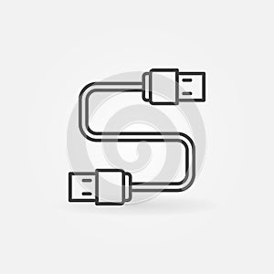 USB Cable line icon photo