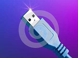 Usb cable plug close up