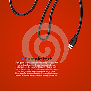 USB Cable Plug isolated Background.