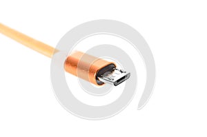 USB Cable Plug on White Background