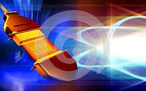 USB cable transferring data and power of technolog