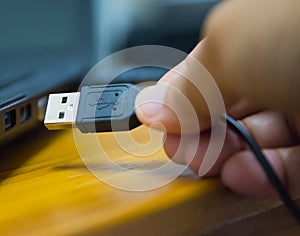 USB cable, accessories for transfer data from the other device to computer or laptop ,technology for network connection.