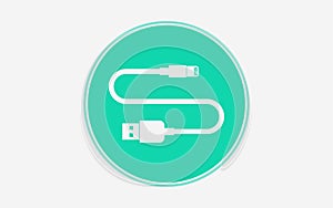 Usb cable vector icon sign symbol