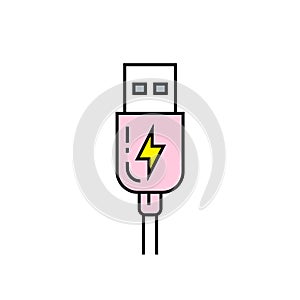 USB charge line icon