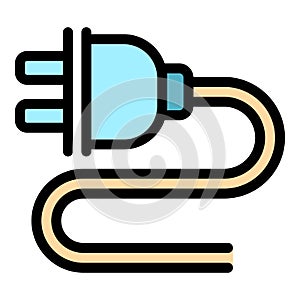 Usb charger plug icon color outline vector