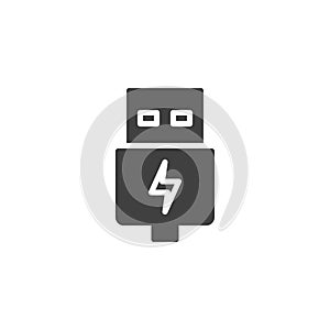 USB charging cable vector icon