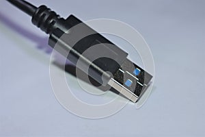 USB connection cable isolated close up