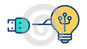 USB Connection Idea, Digital Device Connectivity & Data Transfer, vector design Generative AI