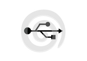 USB connection symbol port black illustration flash