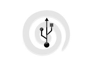 USB connection symbol port black illustration flash