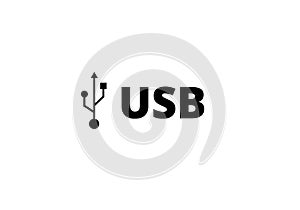 USB connection symbol port black illustration flash