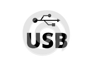 USB connection symbol port black illustration flash