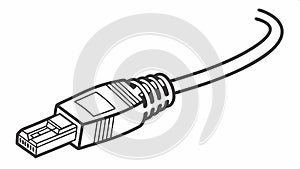 USB connector illustration, computer hardware technology vector design Generative AI