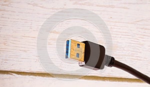 USB Connector Male 3.0 from close-up or macro view,USB 3.0 with faster data speed transfer