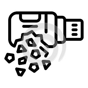 Usb data loss icon outline vector. Information accident