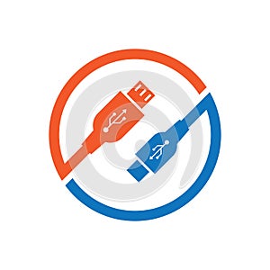 USB data transfer,cable icon