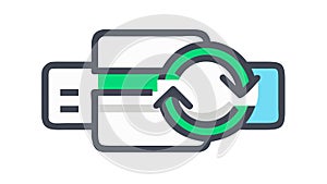 USB Data Transfer Vector Icon for Connectivity, vector design Generative AI