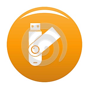 Usb device icon vector orange