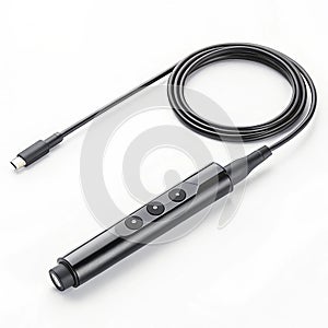 USB digital endoscope on white background