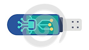 USB Drive with Circuit Pattern, Digital Connectivity, vector design Generative AI