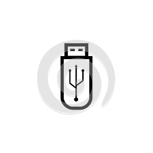 Usb drive icon in flat style. Flash disk vector illustration on white isolated background. Digital memory business