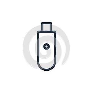 usb drive icon vector from computer hardware concept. Thin line illustration of usb drive editable stroke. usb drive linear sign