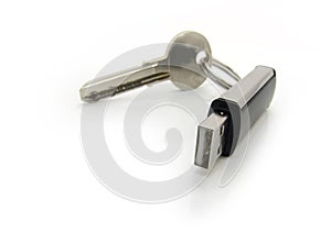 USB drive with a key. Macro