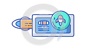 USB Drive Rocket Launch Data Transfer Speed Vector, vector design Generative AI