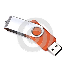 Usb drive on white background