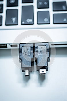 USB drives connected to computer