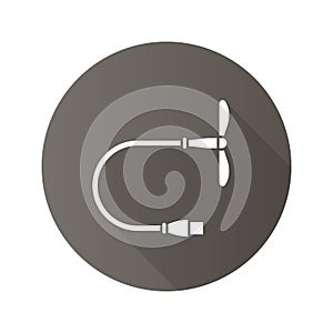 USB fan flat design long shadow glyph icon