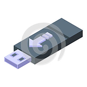 Usb flash backup icon, isometric style