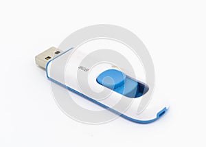 A usb flash card on a white background