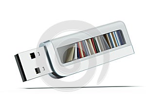 Usb flash drive and books