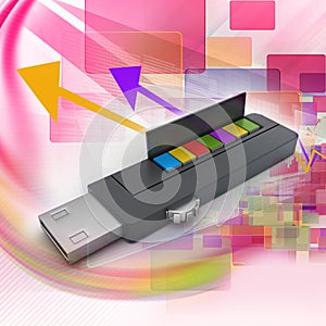 Usb flash drive and books