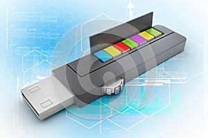 Usb flash drive and books