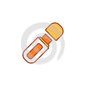 USB flash drive color line icon. Computer data storage concept.