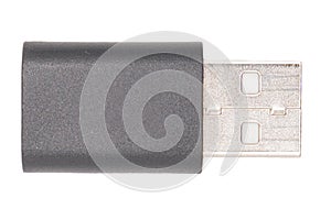 Usb flash drive. Computer usb and usb-c adapter.