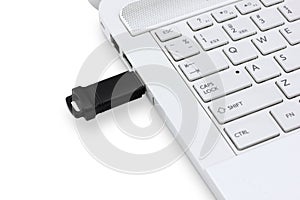 USB Flash drive connecting to laptop