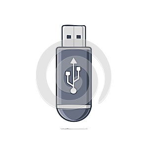 USB Flash Drive Data Storage Electronic Device Vector Illustration
