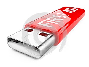Usb flash drive and first aid sign