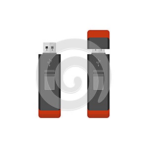 USB flash drive flat design vector illustration isolated on white background. flashdisk vector illustration