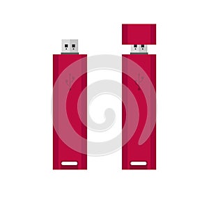 USB flash drive flat design vector illustration isolated on white background. flashdisk vector illustration