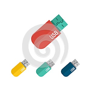 USB flash drive flat icon. icons for Web and Mobile Application. usb flat icon inspiration. usb flat icon set.