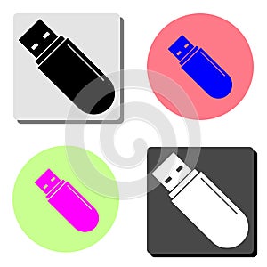 USB flash drive. flat vector icon
