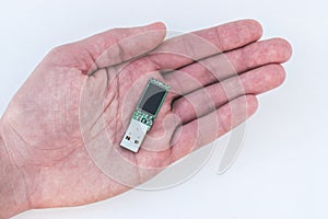 USB flash drive in hand