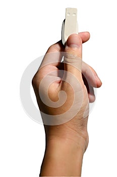 USB flash drive in hand