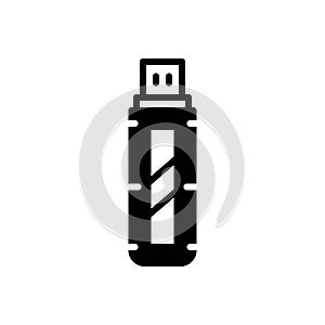 Black solid icon for Usb Flash Drive, usb and data