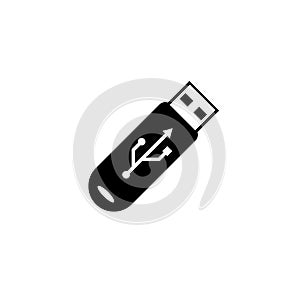 USB flash drive icon black on a white background. Memory. Vector EPS10